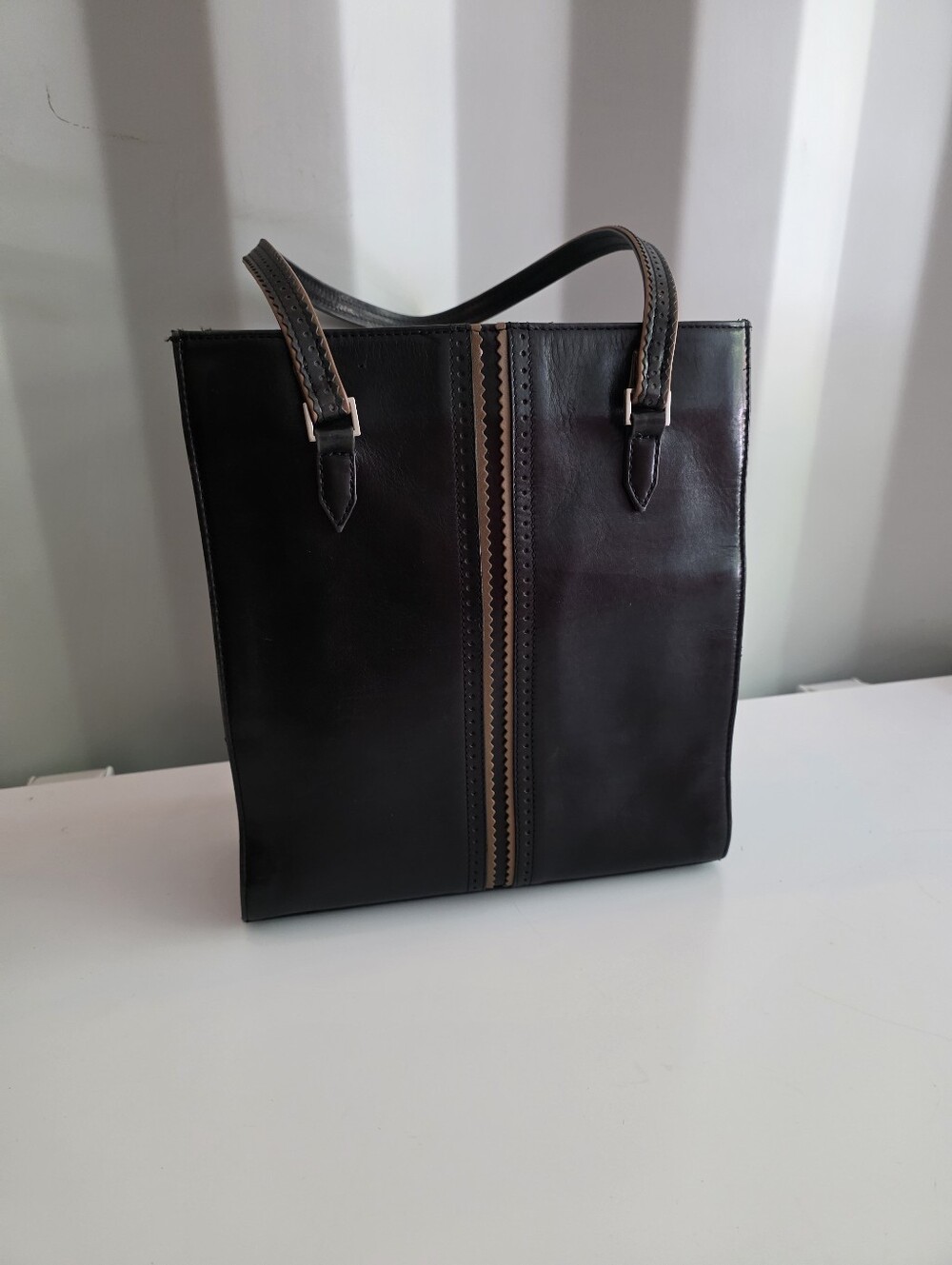 Vintage Y2K Leather J. Crew Small Tote Bag
